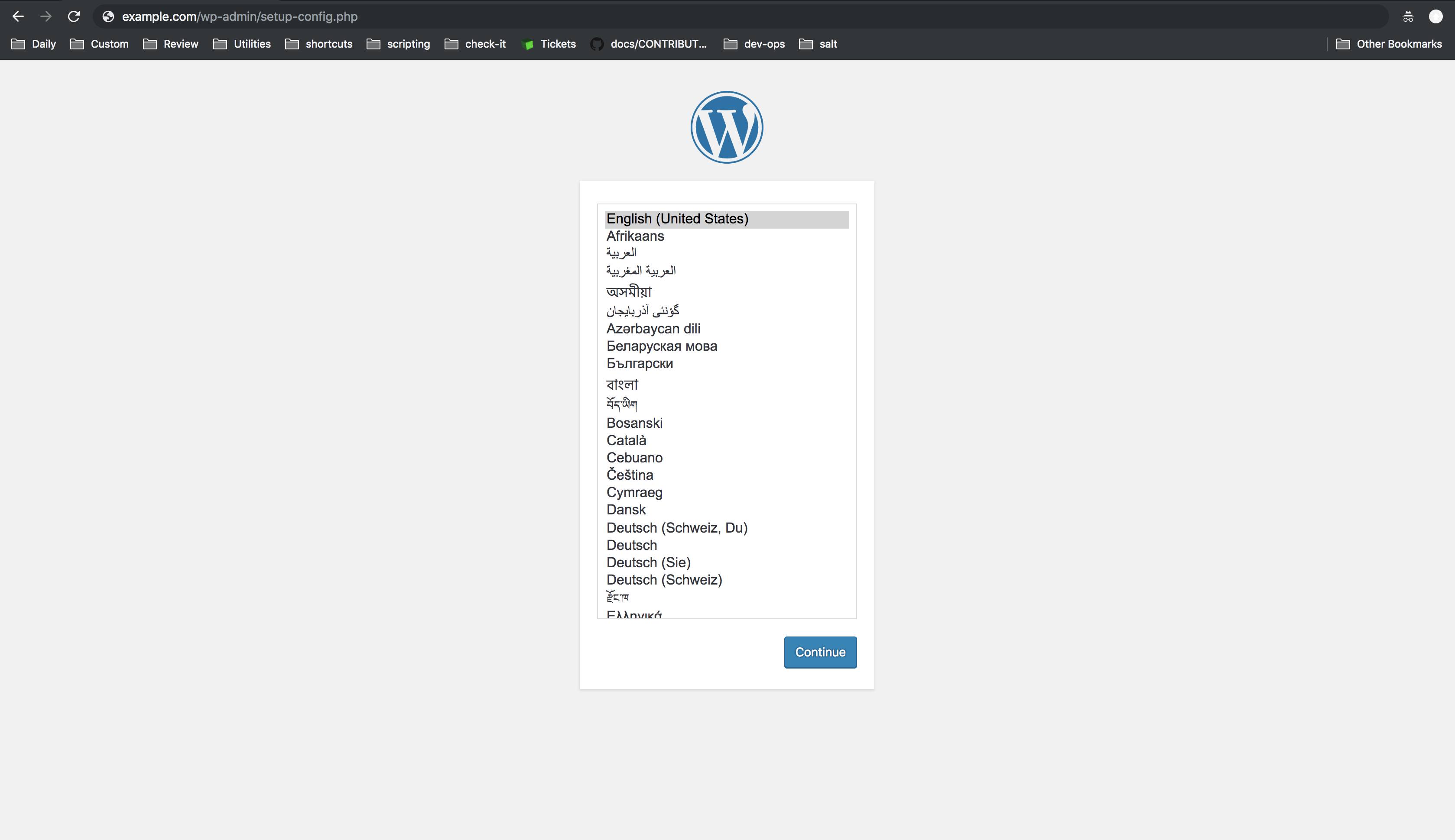 Install WordPress