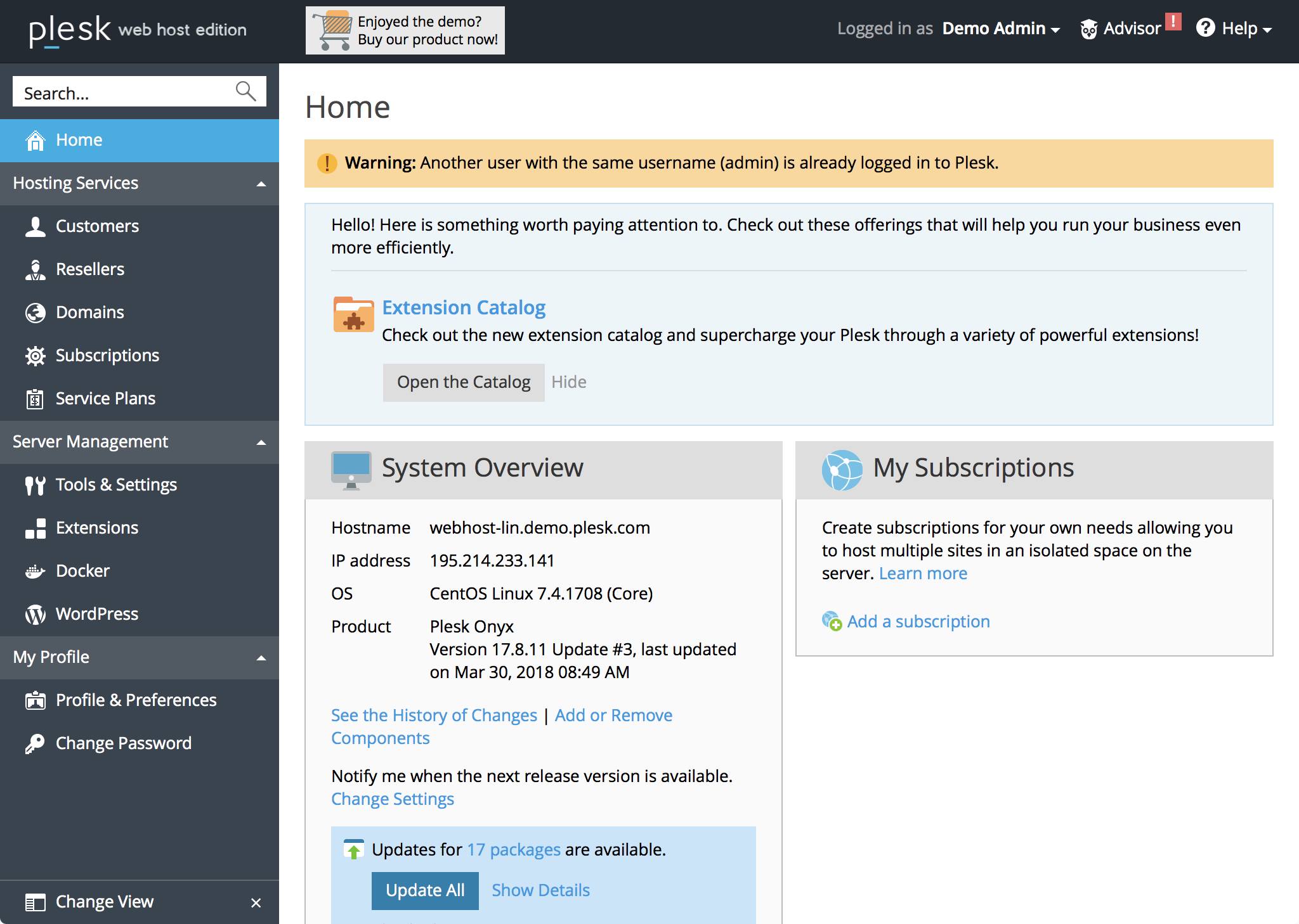 Plesk screenshot Plesk screenshot