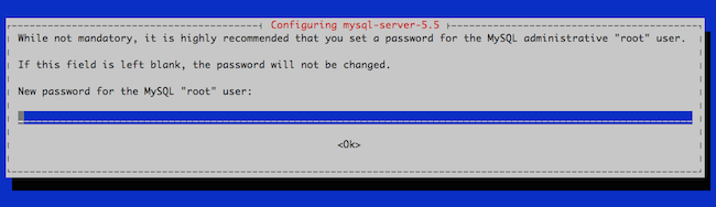 Setting the MySQL root password in Debian.