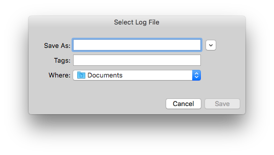 Prompt to save the log file