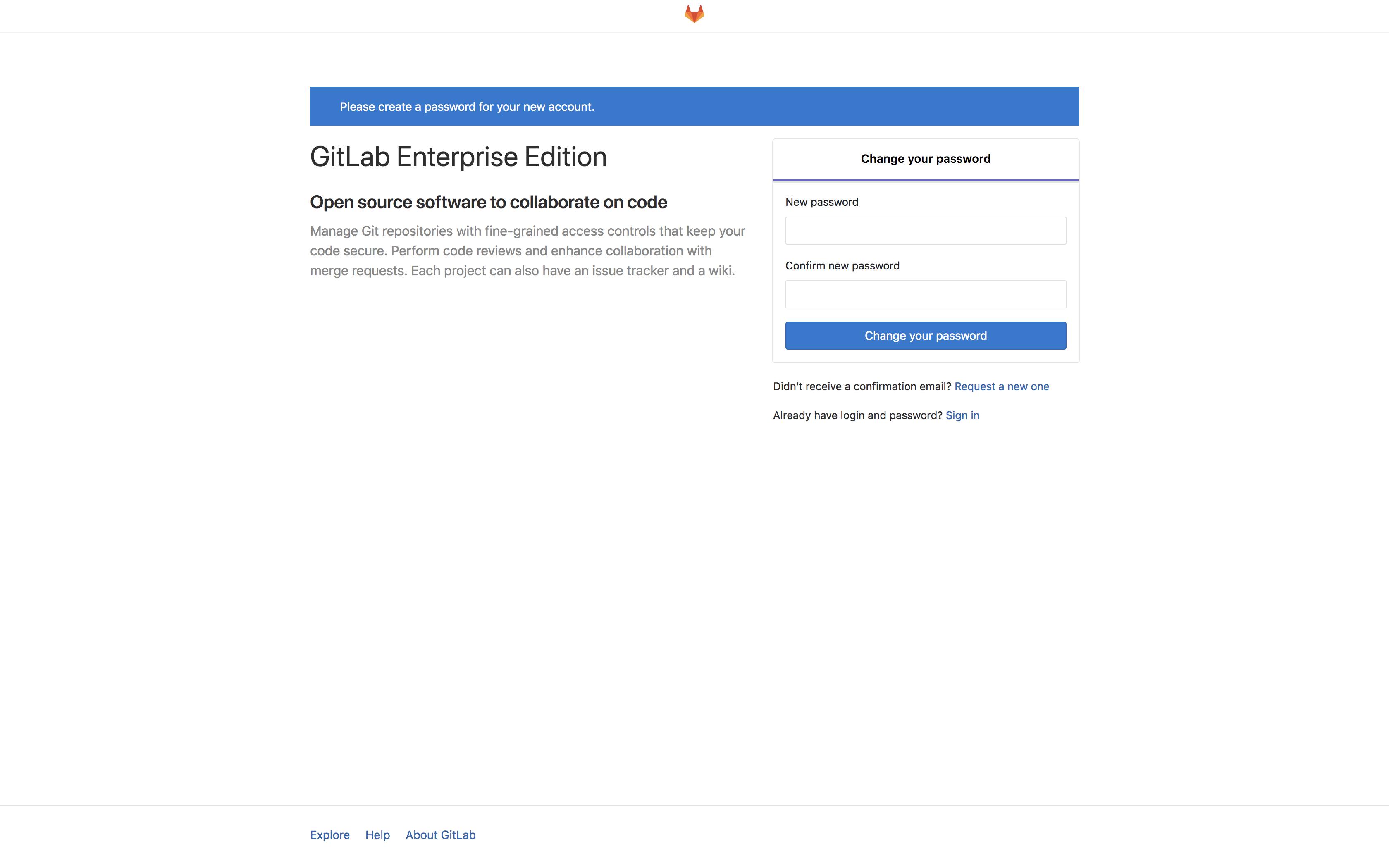 GitLab password reset