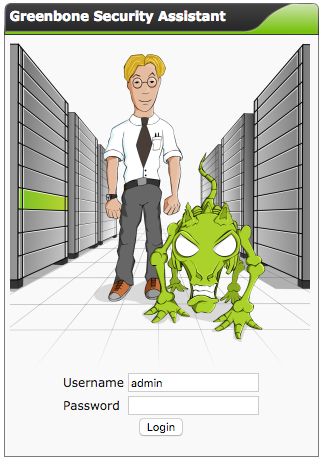 Greenbone Security Assistant login page.