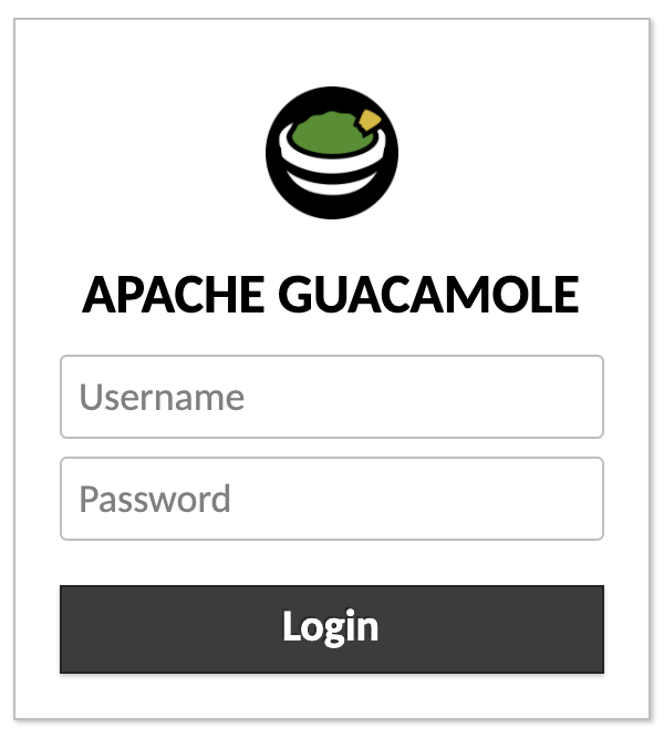 Apache Guacamole login prompt