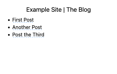 The post listing within the Next.js example