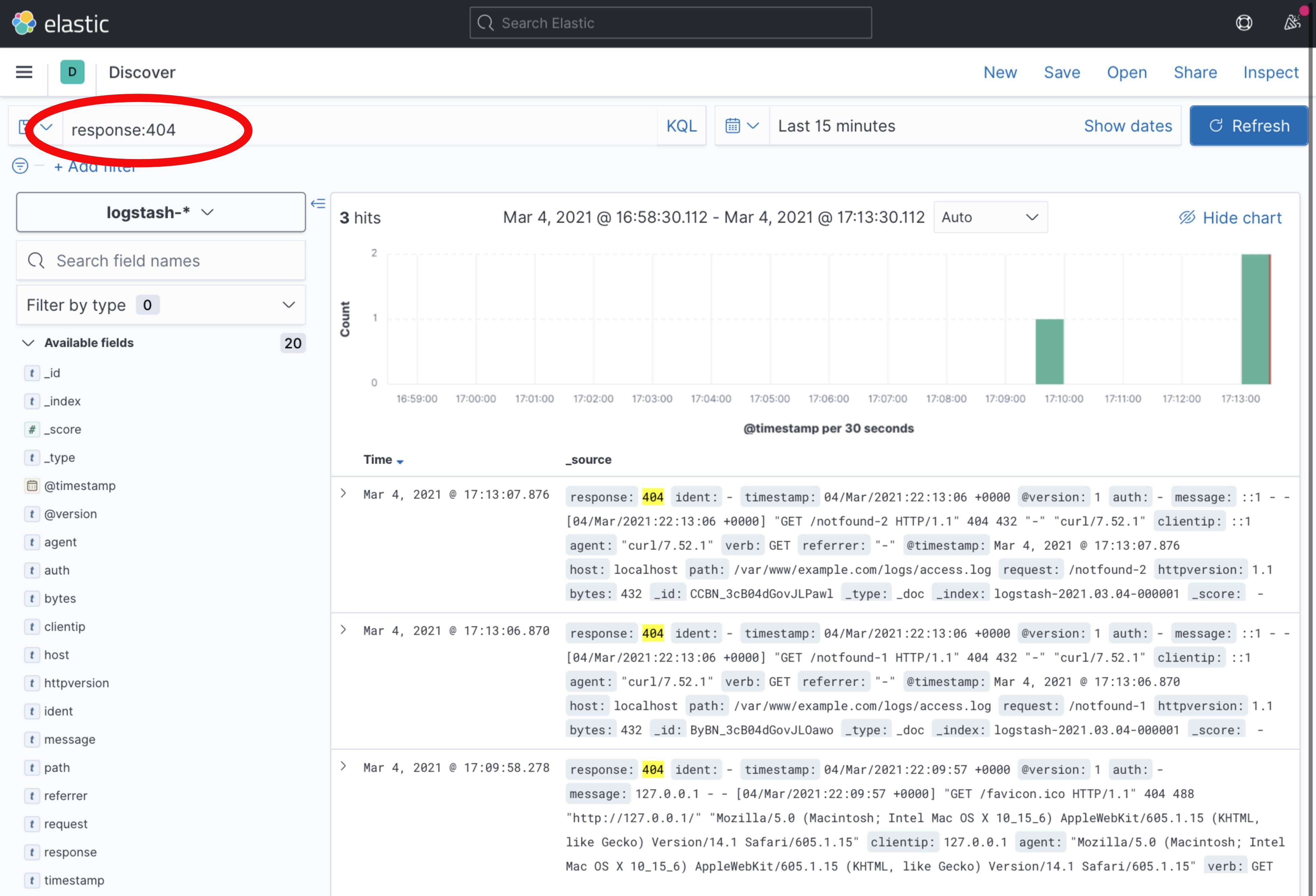 Kibana 7 Search Bar