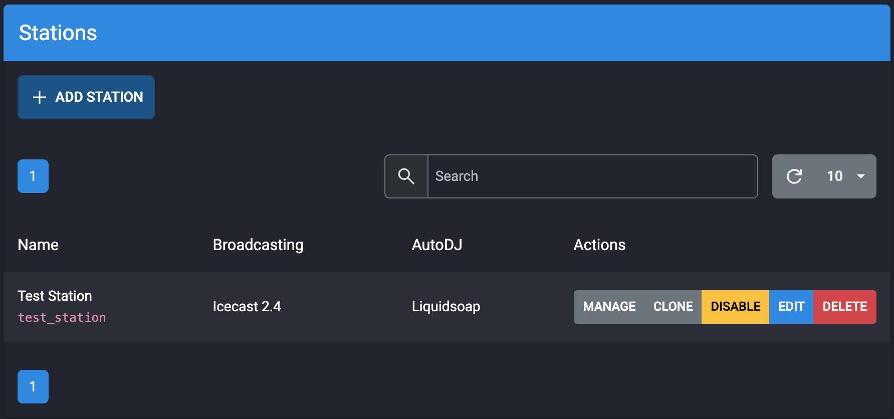 AzuraCast Manage Station “AzuraCast Manage Station”