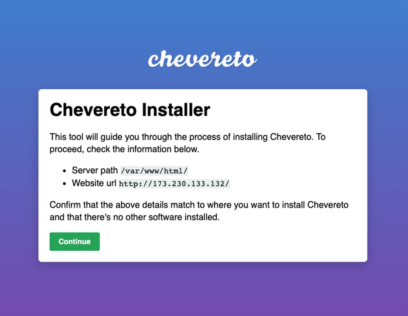 Chevereto Installer