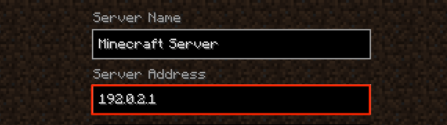 Screenshot of Add Server options