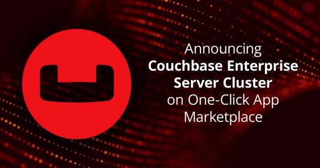 Text: Announcing Couchbase Enterprise Server Cluster on One-Click App Marketplace